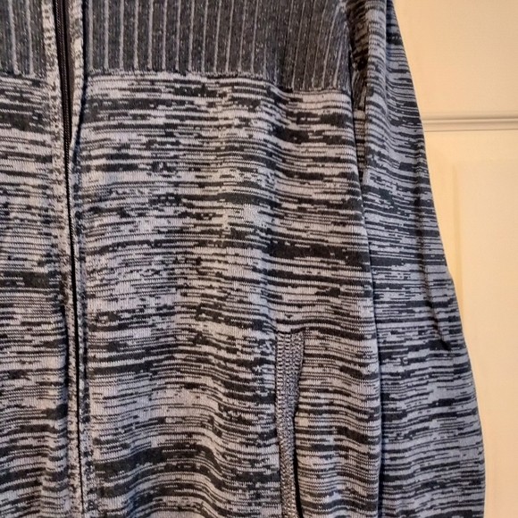 Alfani Mens Blue Medium Retro Full Zip Stripes Textured Knit Sweater Jacket - Picture 4 of 10